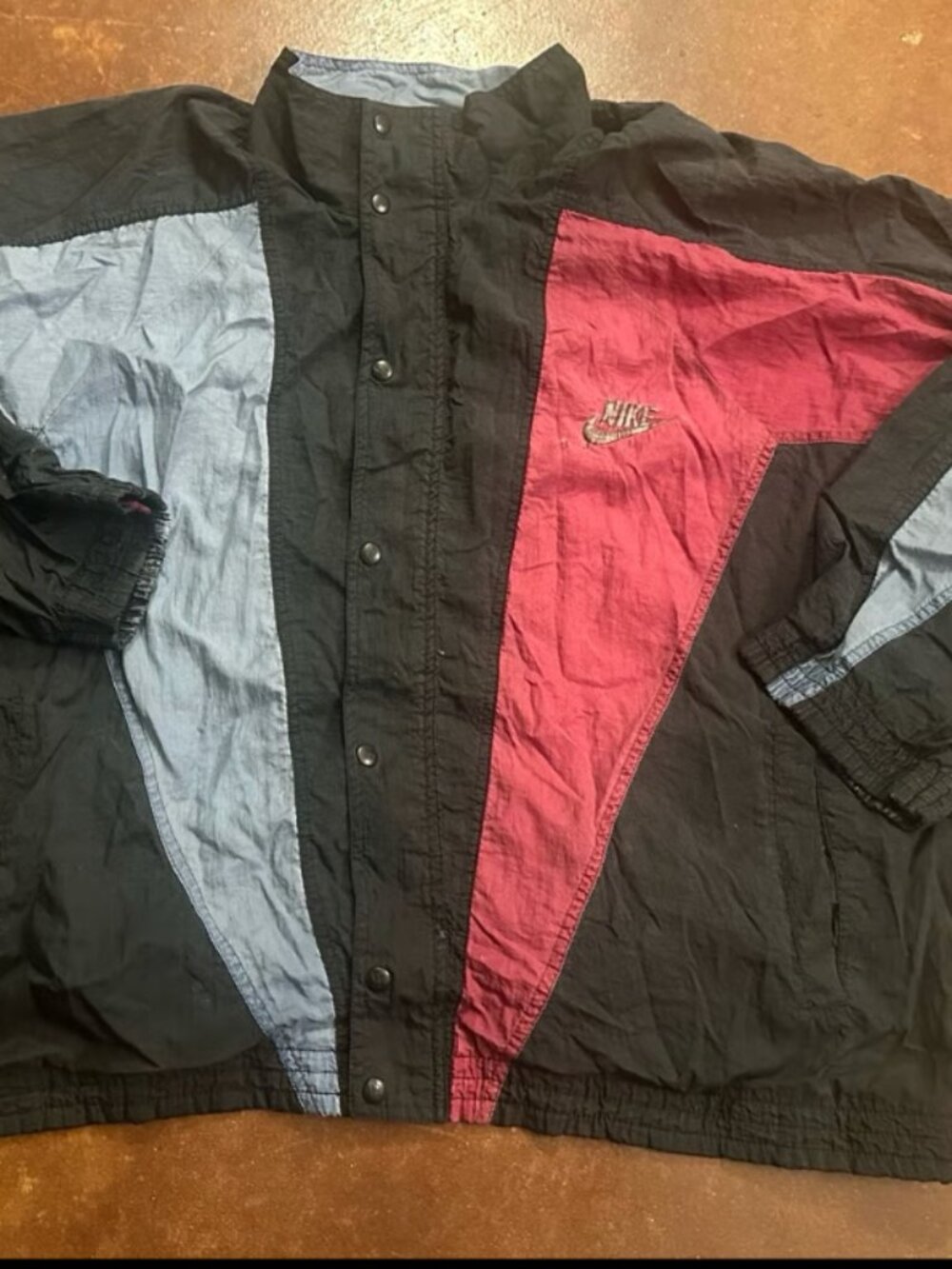 VTG 90s Nike Footaction Nylon Windbreaker Jacket Colorblock Oversized Mens XL